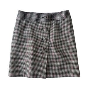 Loft Petites Houndstooth Plaid Skirt